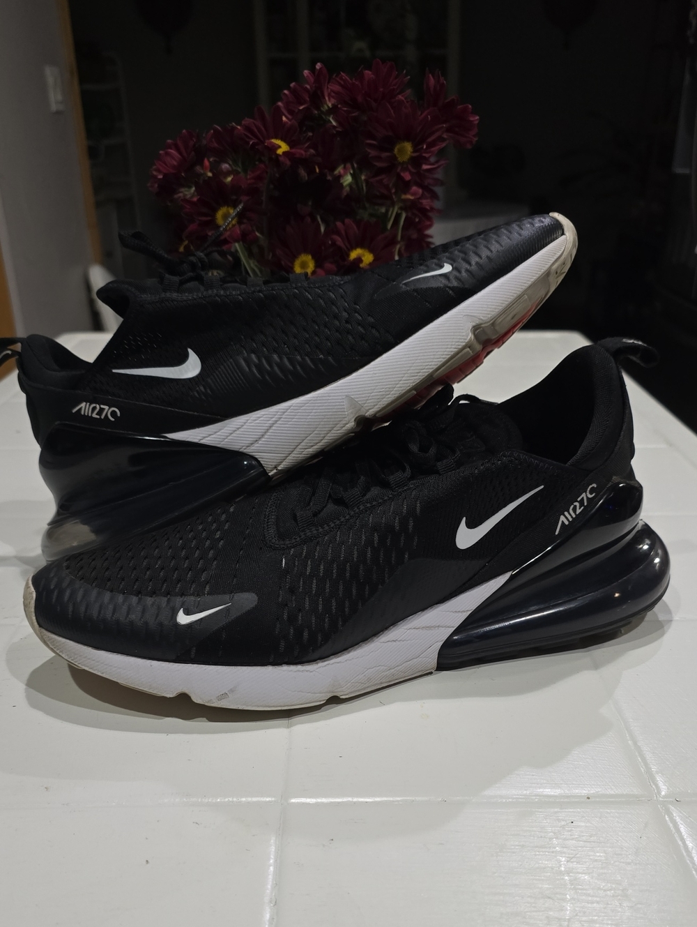 Nike Black/White Men's Air Max 270 Athletic Sneakers